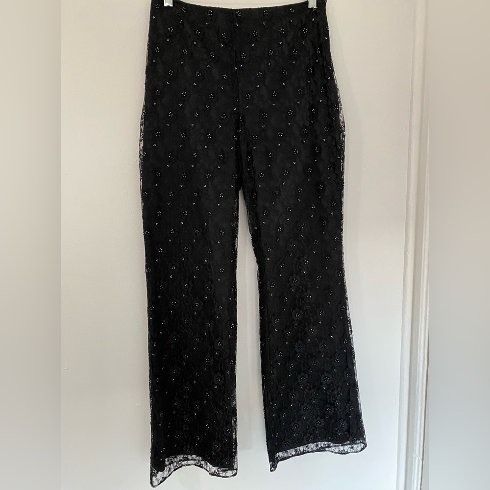 Black lace/beaded pants size 8